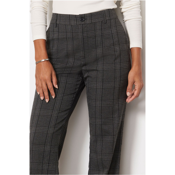 SANCTUARY NWT Evereve Chcarcoal Plaid Soho Trouser Pant // 26 - Picture 5 of 11